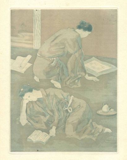 Tsuguharu FOUJITA (Japan 1886 - France 1968) "La troisième jeunesse de Madame Prune"...