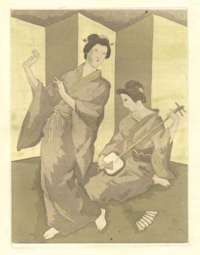 Tsuguharu FOUJITA (Japan 1886 - France 1968) "La troisième jeunesse de Madame Prune"...