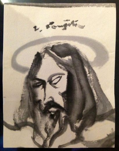 Tsuguharu FOUJITA (Japan 1886 - France 1968) watercolour "Tête d'homme" Signed et...