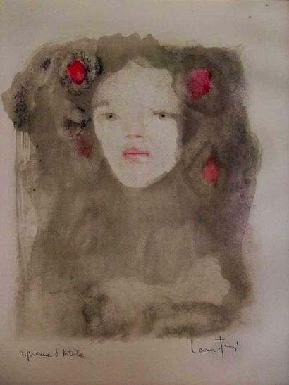 Léonor FINI (1908-1996) "Flowered face" Signed and numbered lithograph Numbered E.A....
