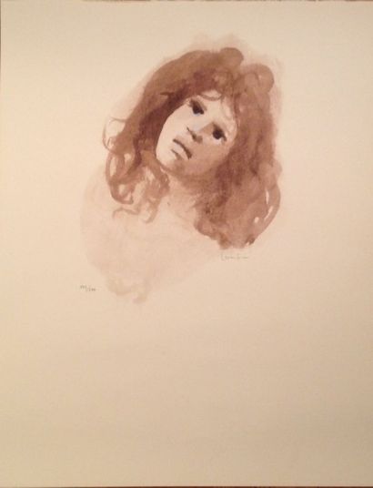 Léonor FINI (1908-1996) "Woman's head" Signed and numbered lithograph on Arches vellum...