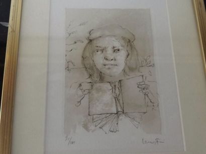 Léonor FINI (1908-1996) Figure with a book Original engraving Signed and numbered...