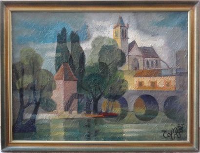 Louis TOFFOLI (Italy 1907- France 1999) (Italy 1907- France 1999) "Moret sur Loing"...
