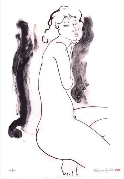 Alain BONNEFOIT (French born in 1937) "Naked woman Sumi" Original lithograph signed...
