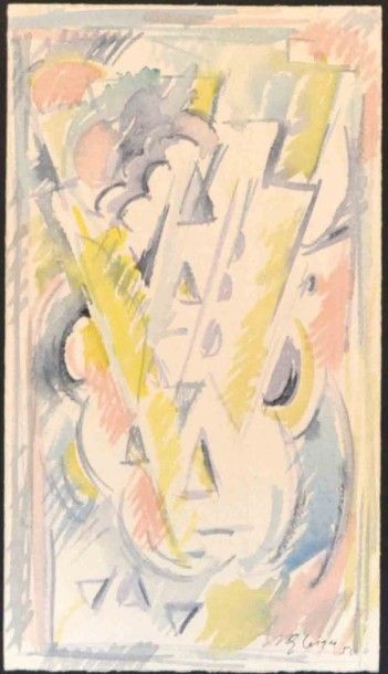 Albert GLEIZES Composition, 1950 Aquarelle sur papier signé et daté en bas à droite...