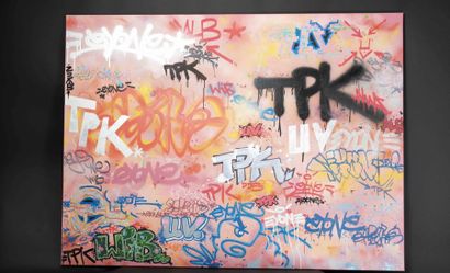 EYONE/TPK Sans Titre, 2011 Acrylique et pistolet et marqueur sur toile signée, titrée...
