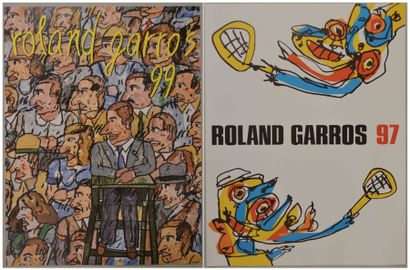 Roland GARROS Lot de deux affiches: -1999 Antonio SEGUI -1997 ANTONIO SAURA 74 x...