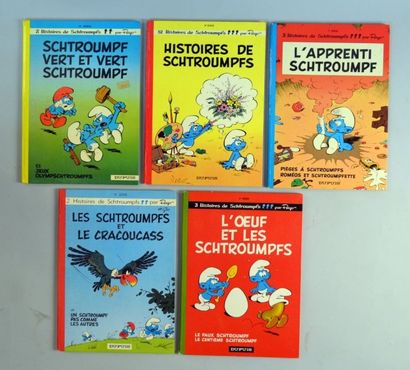 PEYO Les schtroumpfs 5 volumes en édition originale (4, 5, 7 à 9)
Bon état génér...