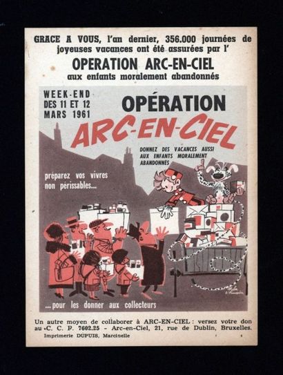DUPUIS Flyer pour l'opération Arc en Ciel des 11 et 12 mars 1961
15 x 11 cm
Très...