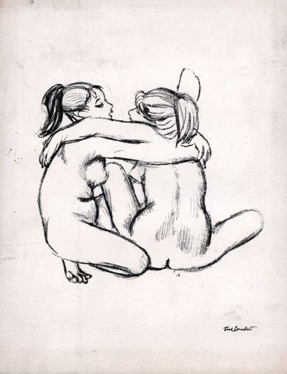 CUVELIER Tirage très rare avec deux femmes, signature imprimée
32 x 25 cm