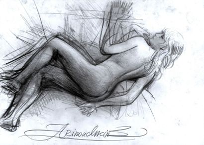 ARINOUCHKINE Andreï Crayonné d'une femme nue allongée
Mine de plomb signée en bas...