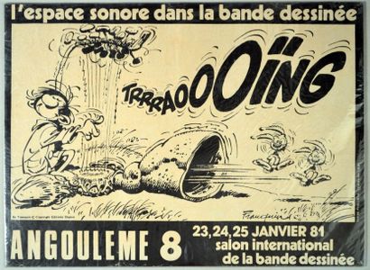 FRANQUIN Rare PLV pour le festival d'Angoulême en 1981 représentant Gaston
39 x 53...