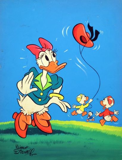 null DISNEY Daisy
Couverture de journal de Mickey 365 publié en 1959
Gouache et encre...