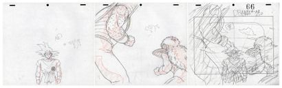 null DRAGON BALL Z D'après Toriyama Akira, Studios Toei 
Ensemble de deux dessins...