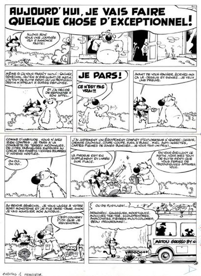 DUPA Cubitus
Planche 1 du récit Cubitus et la matou grosso publié dans Super Tintin...