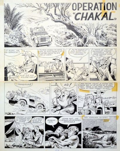 FORTON Gérald Tiger Joe
Planche 1 du récit Operation Chakal
Encre de chine
52 x 41...
