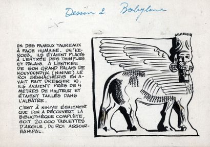 WEINBERG Alber t
Illustration historique représentant un taureau du palais de Ninive...