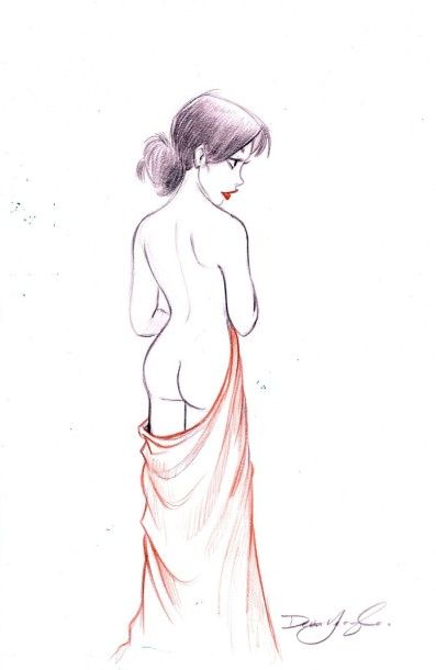 YEAGLE Dean Femme nue de dos
Crayons de couleur, dessin signé en bas à droite
40...