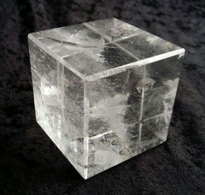 null Rare cube de 5cm de côté en cristal de roche