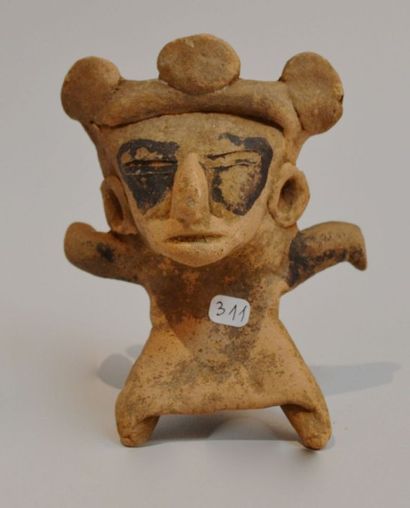 null Danseur nain. Terre cuite et restes de bitume. Culture Olmèque Veracruz. H:...