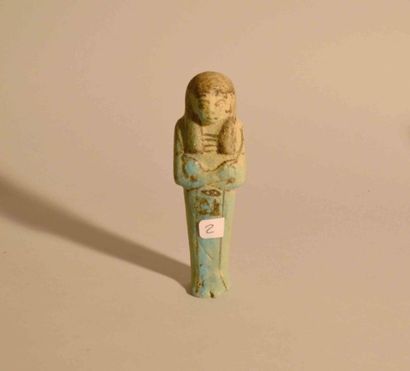 Chaouabti inscrit «Osiris»
Fritte turquoise...