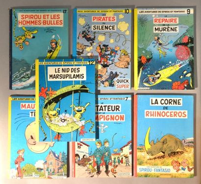 FRANQUIN Spirou et Fantasio 7 volumes en réédition dos rond (6a, 7b, 8b, 9b, 10a,...
