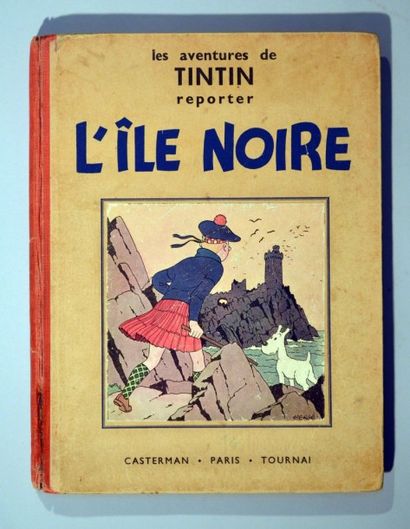 HERGÉ Tintin
L'ile noire
Edition originale 4ème plat A5 petite image collée, 4 hors...