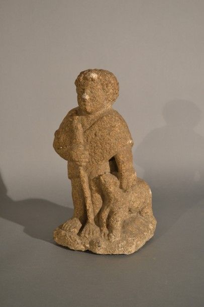 Ecole française du XVI° siècle Pellerin et son mouton.

Groupe en quartz sculpté.

Travail...