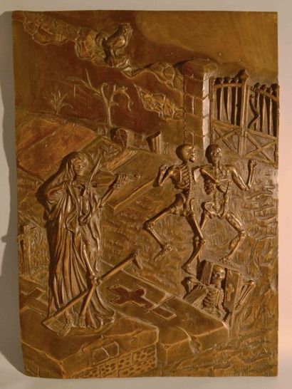 ECOLE DU NORD du XIX° siècle Danse macabre

Bas relief sur bois

53 x 37,5 cm