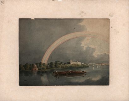 null Aquarelle datée 1817 représentant un paysage à l'arc en ciel

15 x 21 cm