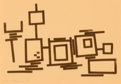 Jean LEPPIEN Composition, 1946
Encre sur papier signé et daté en bas à gauche
16,5...