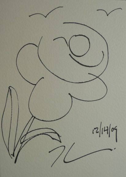 JEFF KOONS Flower and Birds, 2009
Dessin au feutre sur papier, igné et daté par l'artiste
24...
