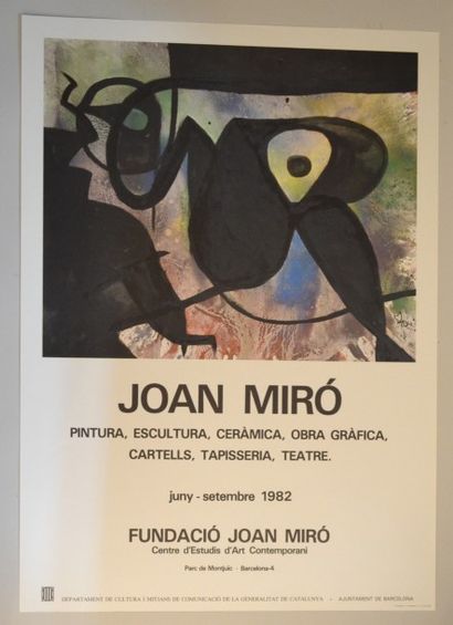 Joan Miro Lot de deux affiches:
-Joan MIRO affichette de la fondation Joan MIRO de...