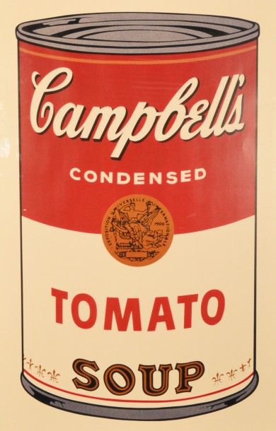 D'après Andy WARHOL Campbell's soup
Sérigraphie sur papier
93 x 60 cm