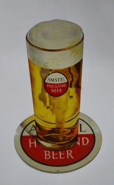 null Amstel Beer
Silhouette de verre et son sous bock en tôle
25 x 15 cm