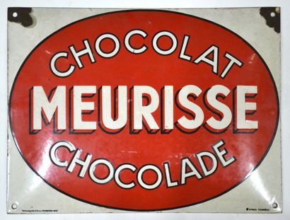 null Chocolat Meurisse
Plaque emaillée bombée (marquée taxe payée à Bruxelles 296/1930...