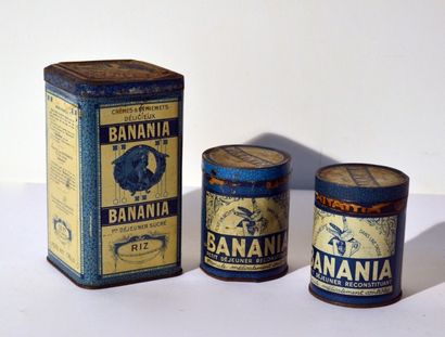 null Banania 3 boîtes en tôle (2 rondes une rectangulaire)