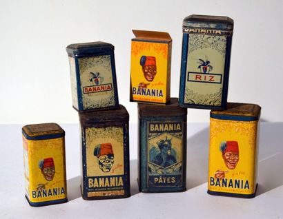 null Banania 6 boîtes en tôle et un boîte en carton