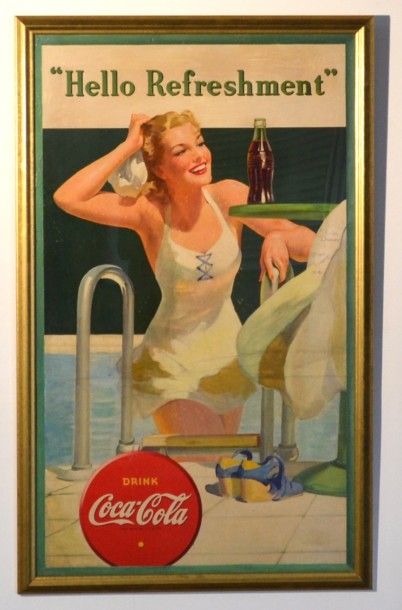 null Coca Cola ®
Affiche Hello refreshment, USA 1944 (Mention Pushe Danny Bill Elaine...