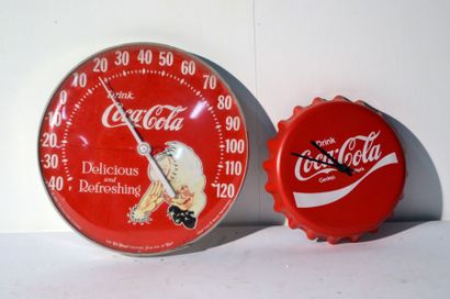 null Coca Cola ®
Horloge et thermomètre publicitaires en plastique de 1984 21 et...