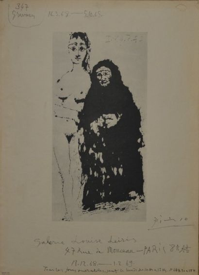 null Pablo PICASSO

Affiche de l'exposition à la Galerie Louise Leiris en 1969 

50...
