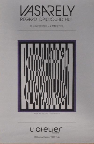 null Lot de deux affiches:

- Victor VASARELY exposition de 2003, 60 x 40 cm

- Aspects...