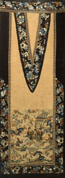 Chine, XIX° siècle Deux paires de manches de kimono (encadrées)