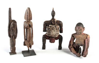 null Lot de quatre statuettes africaines