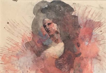 Léonor FINI Portrait de Femme
Aquarelle et lavis d'encre sur papier
Signé en bas...