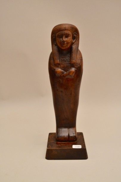 null Ptah Sokar Osiris sur socle bois sculpté style ptolémaïque
H 33 cm
