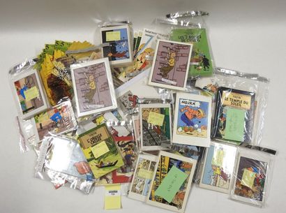null 2 Cartons de cartes postales modernes Tardi, Hergé et divers