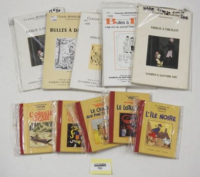 HERGÉ 5 Catalogues de ventes aux enchères Boisgirard à Drouot (dont spécial Tintin)....