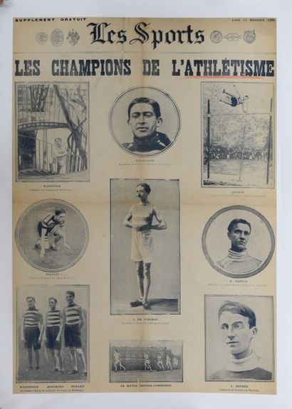 null Supplément gratuit des «Sports», 1905
Les champions de l'athlétisme. Lundi 11/12/1905....