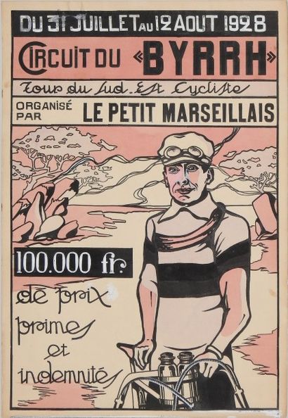 null 1928
Maquette d'affiche du Tour du Sud-Est
Circuit du Byrrh, organisé par «Le...